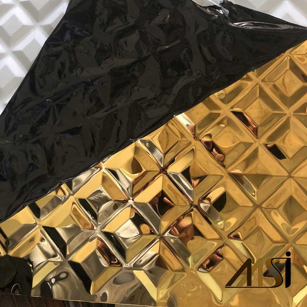 SS 3D Embossed Sheet Gold Coated