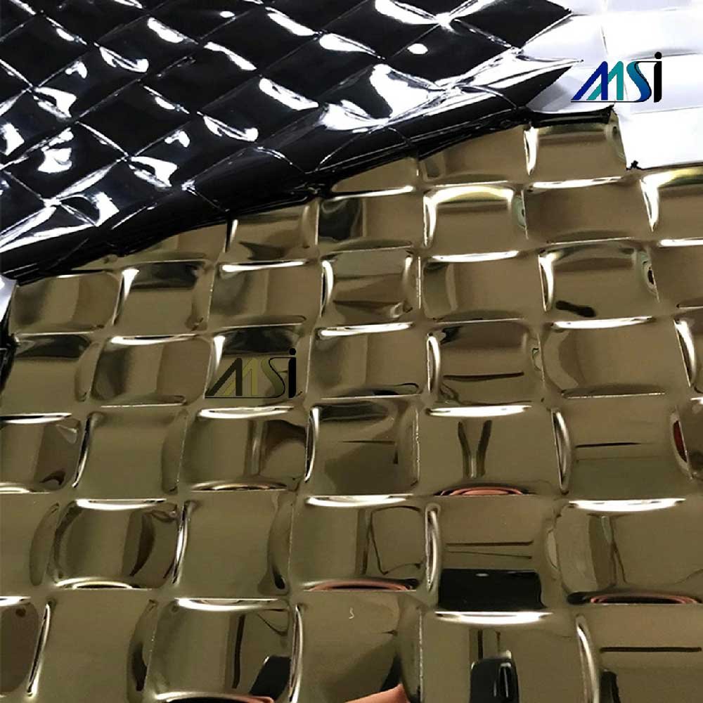 SS 3D Embossed Sheet Gold Coated